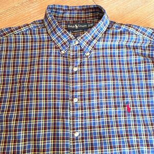 Ralph Lauren Classic Fit Mens Plaid Big Shirt Cotton Long Sleeve Button Down 2XB
